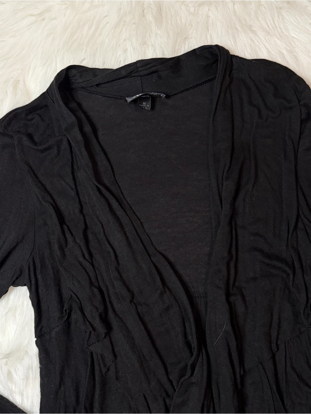 AB Studio Black Ruffle Cardigan - Picture 3 of 6